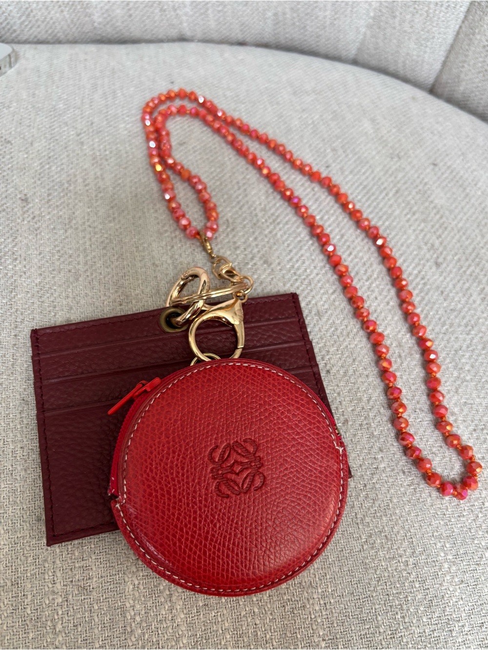 LOEWE Red Leather Coin Pouch